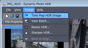 Dynamic Photo HDR:トーンマップのボタン